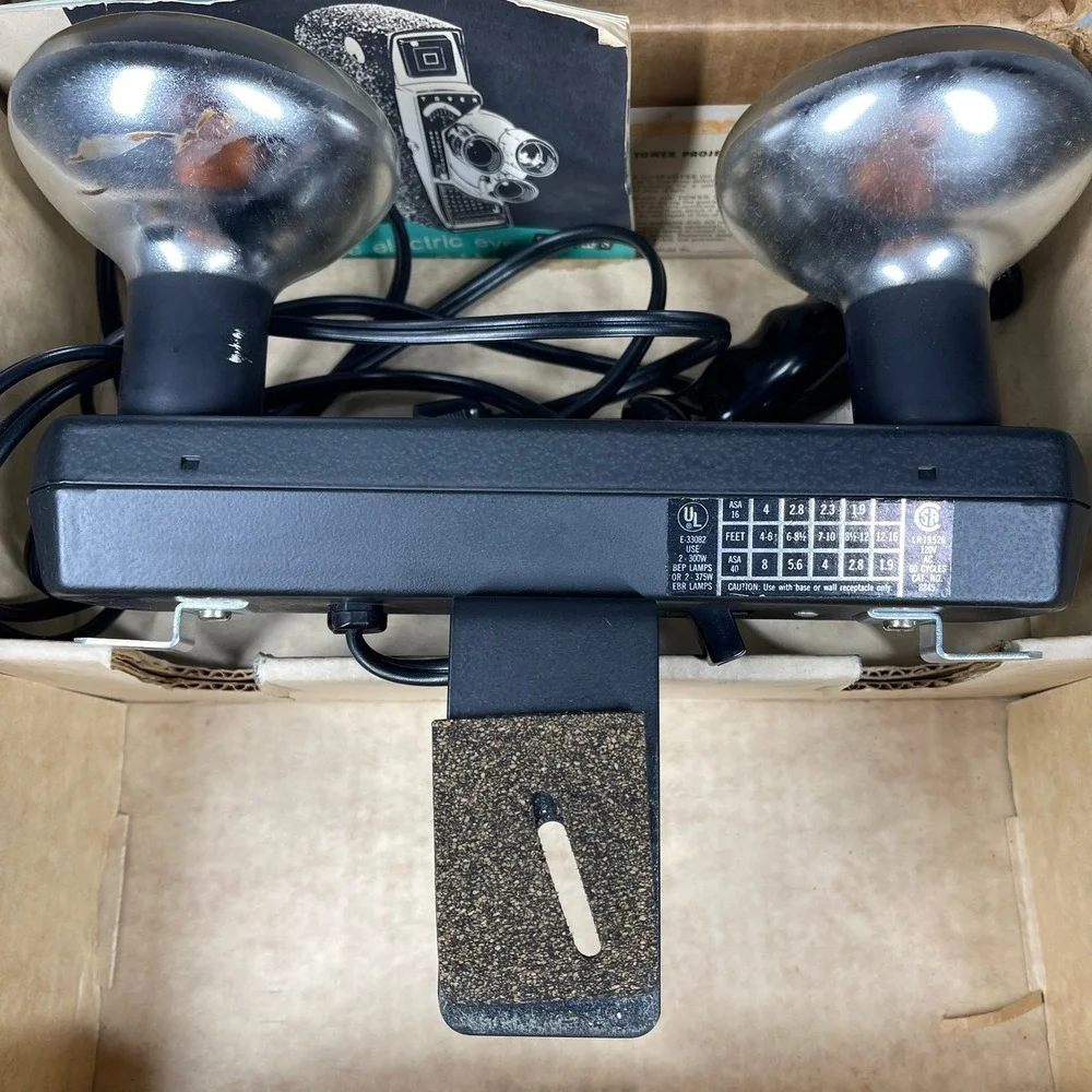 Tower Two Lamp Movie Light No. 8845 Vintage Black Dual Bulb Photography Gear